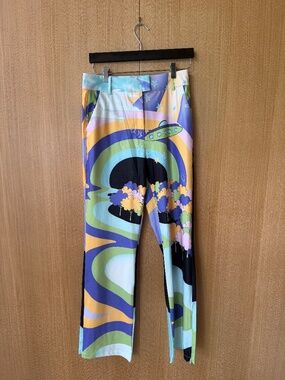 House Of Sunny Nice To Meet You Psychedelic UFO Print Flare Pants US 6